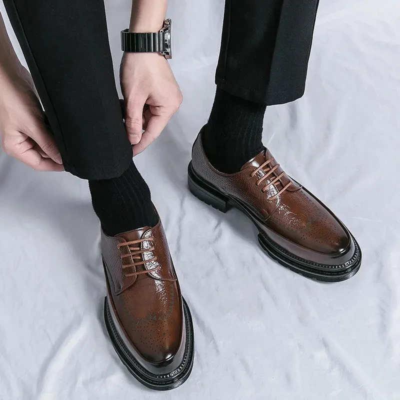 ElegantMan Handgemachte Herren Hochzeit Oxford Schnürschuhe