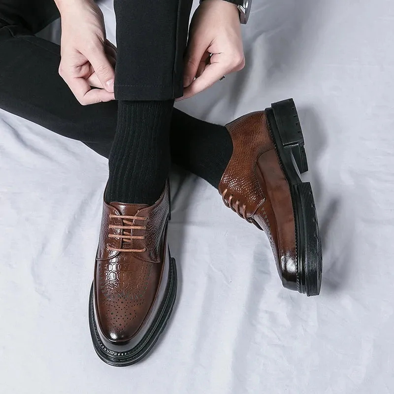 ElegantMan Handgemachte Herren Hochzeit Oxford Schnürschuhe