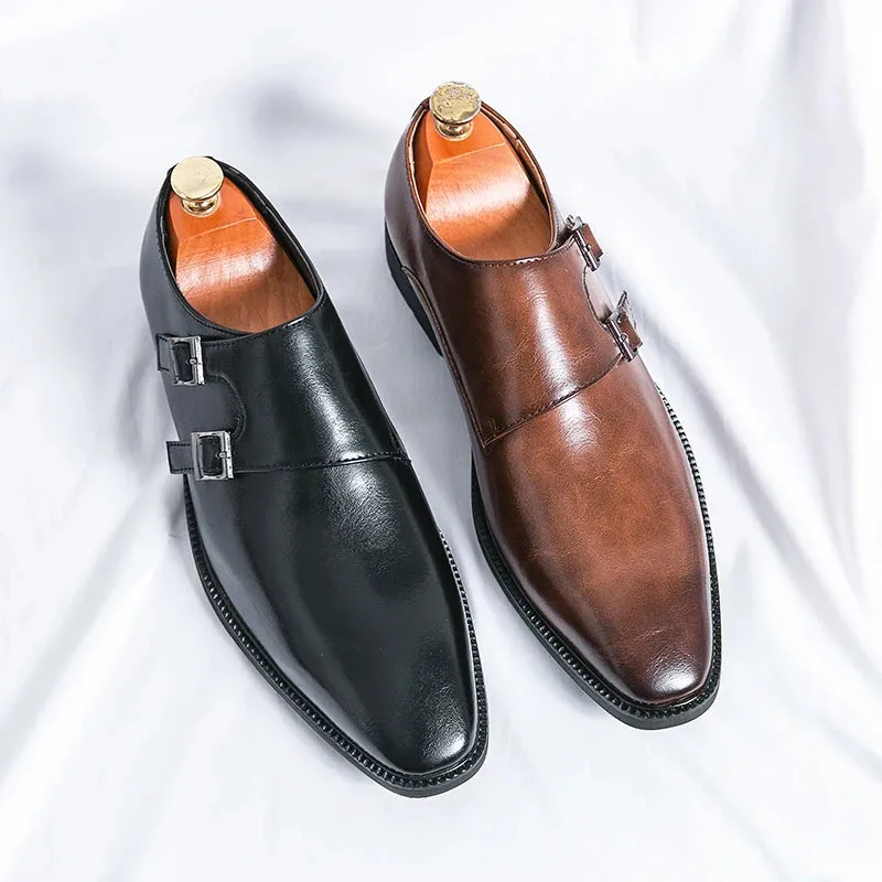 Elganzio Retro-Kleid Mönch Lederschuhe