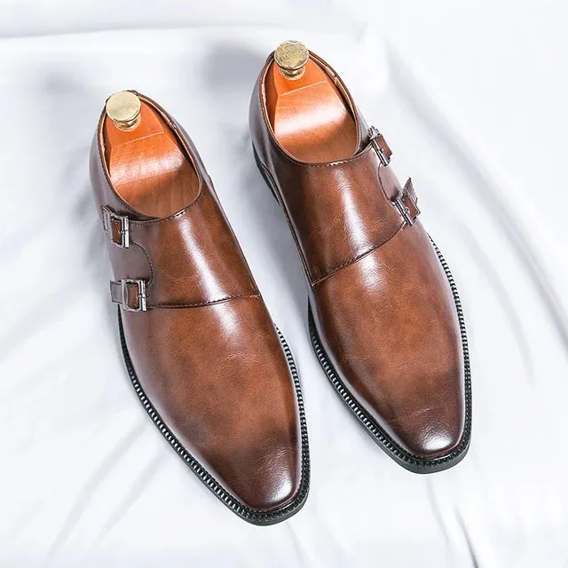 Elganzio Retro-Kleid Mönch Lederschuhe