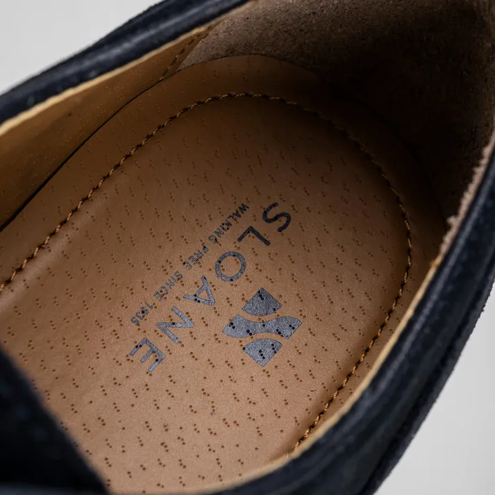 Elliot Suede Derby Shoes in Navy
