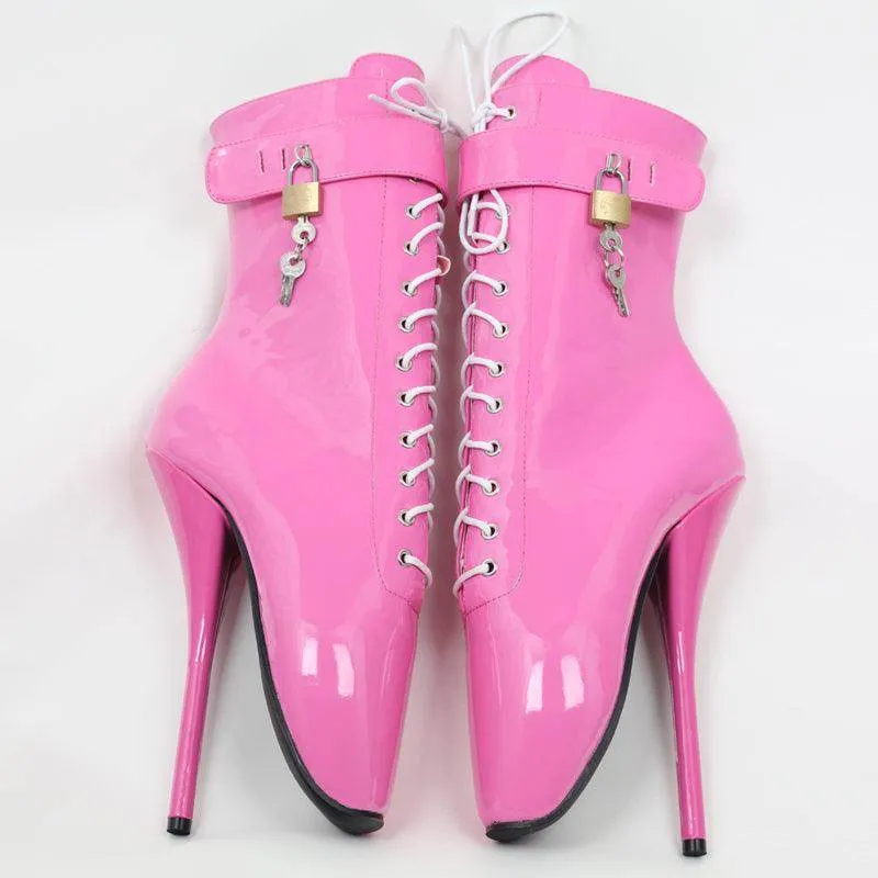 Extreme 18 cm High Heel Ballet Laceup Ankle Boots