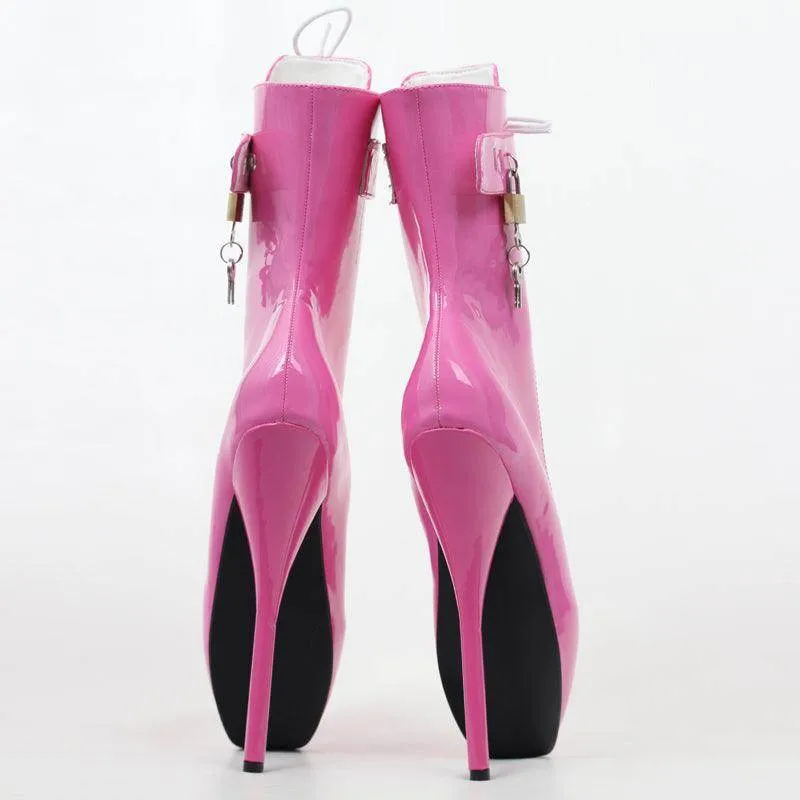 Extreme 18 cm High Heel Ballet Laceup Ankle Boots
