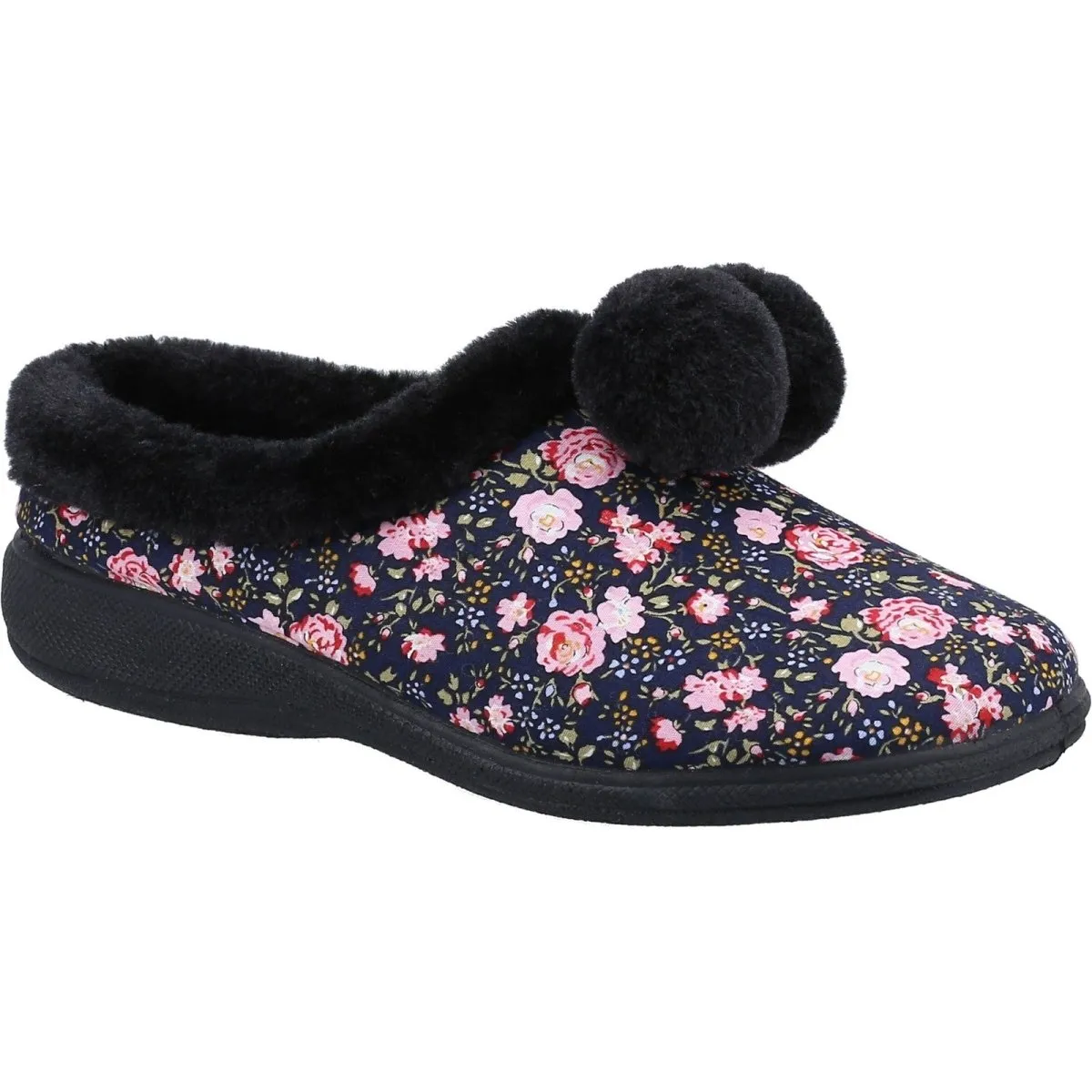 Fleet & Foster Buzzard Pom Poms Ladies Mule Slippers
