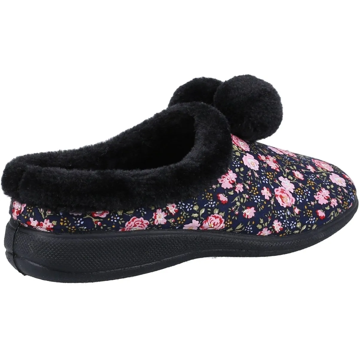Fleet & Foster Buzzard Pom Poms Ladies Mule Slippers