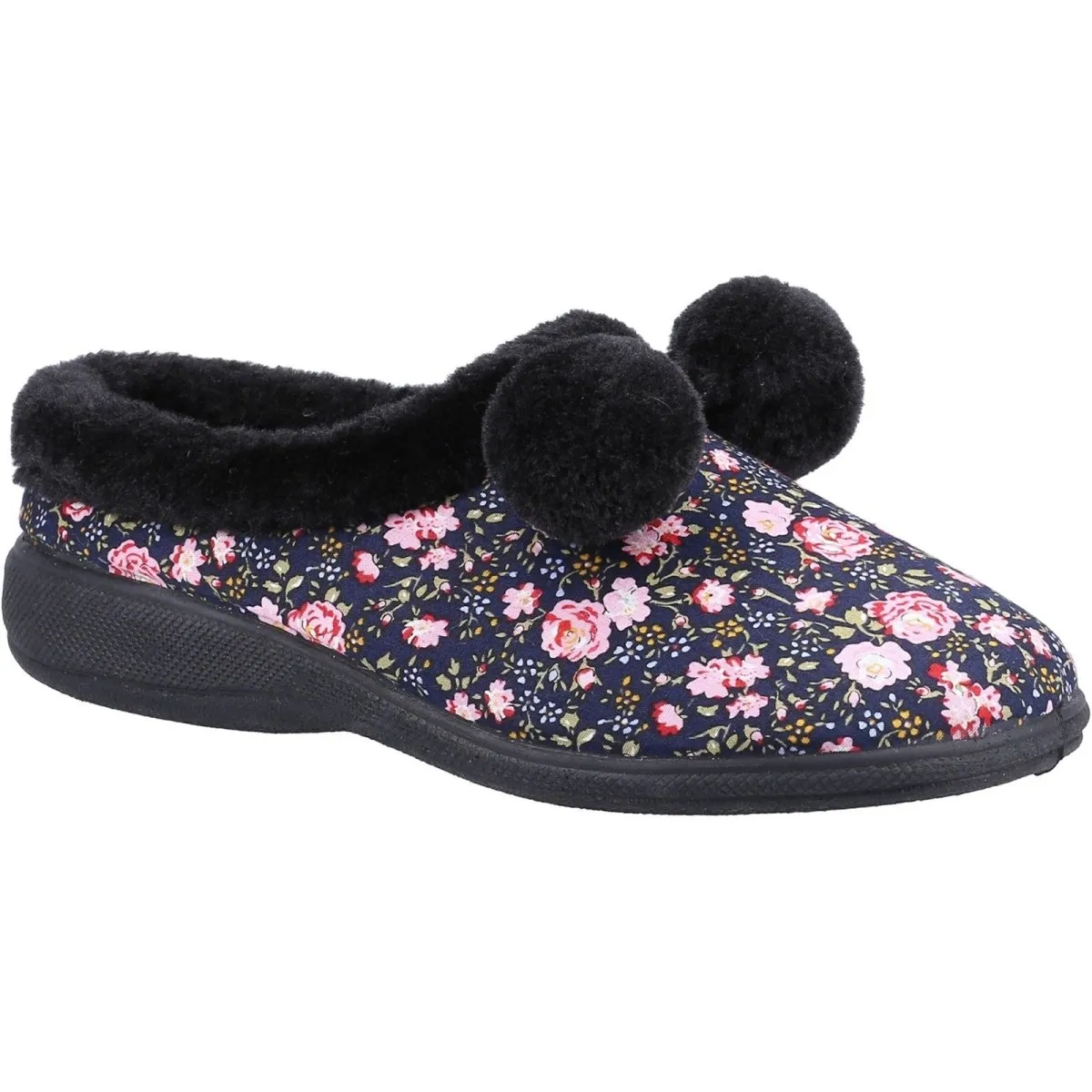 Fleet & Foster Buzzard Pom Poms Ladies Mule Slippers