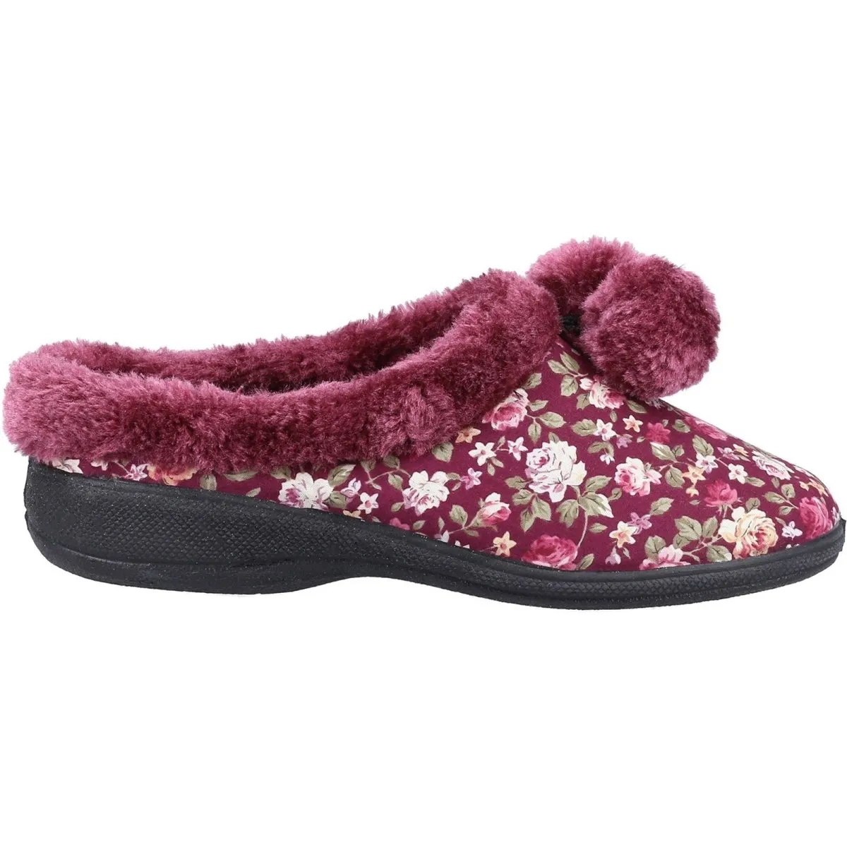 Fleet & Foster Buzzard Pom Poms Ladies Mule Slippers