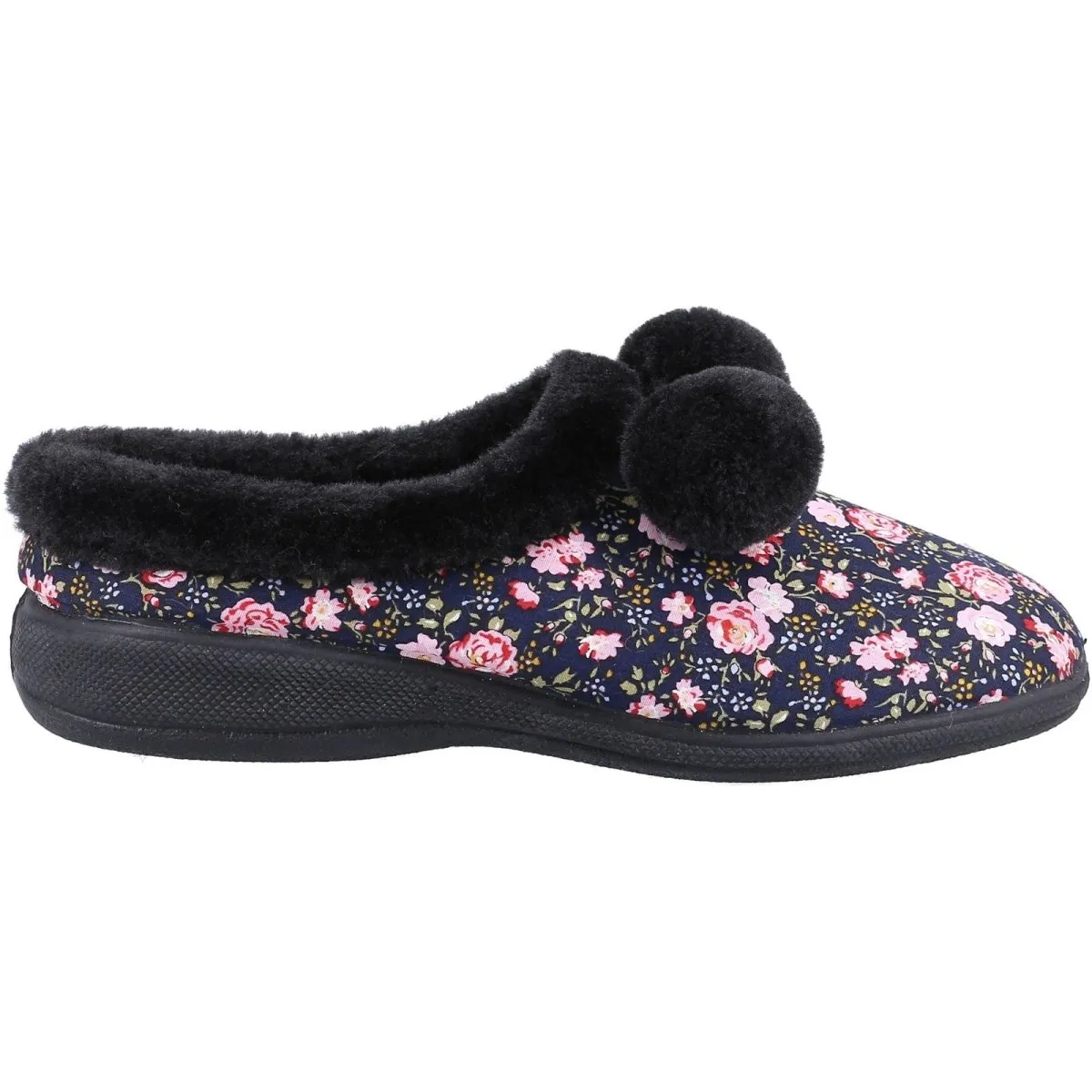 Fleet & Foster Buzzard Pom Poms Ladies Mule Slippers
