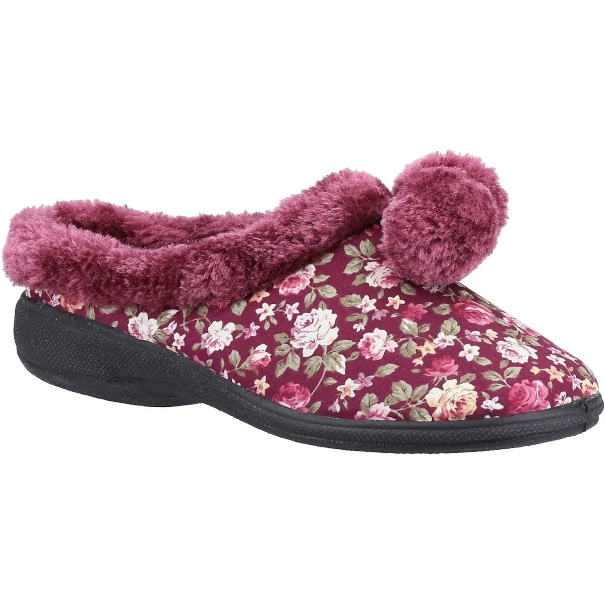 Fleet & Foster Buzzard Pom Poms Ladies Mule Slippers