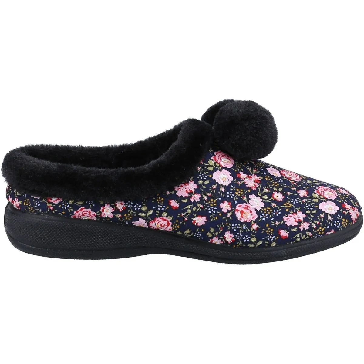 Fleet & Foster Buzzard Pom Poms Ladies Mule Slippers