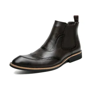 FlexiStep Herren Business-Stiefeletten mit elastischen Seiten