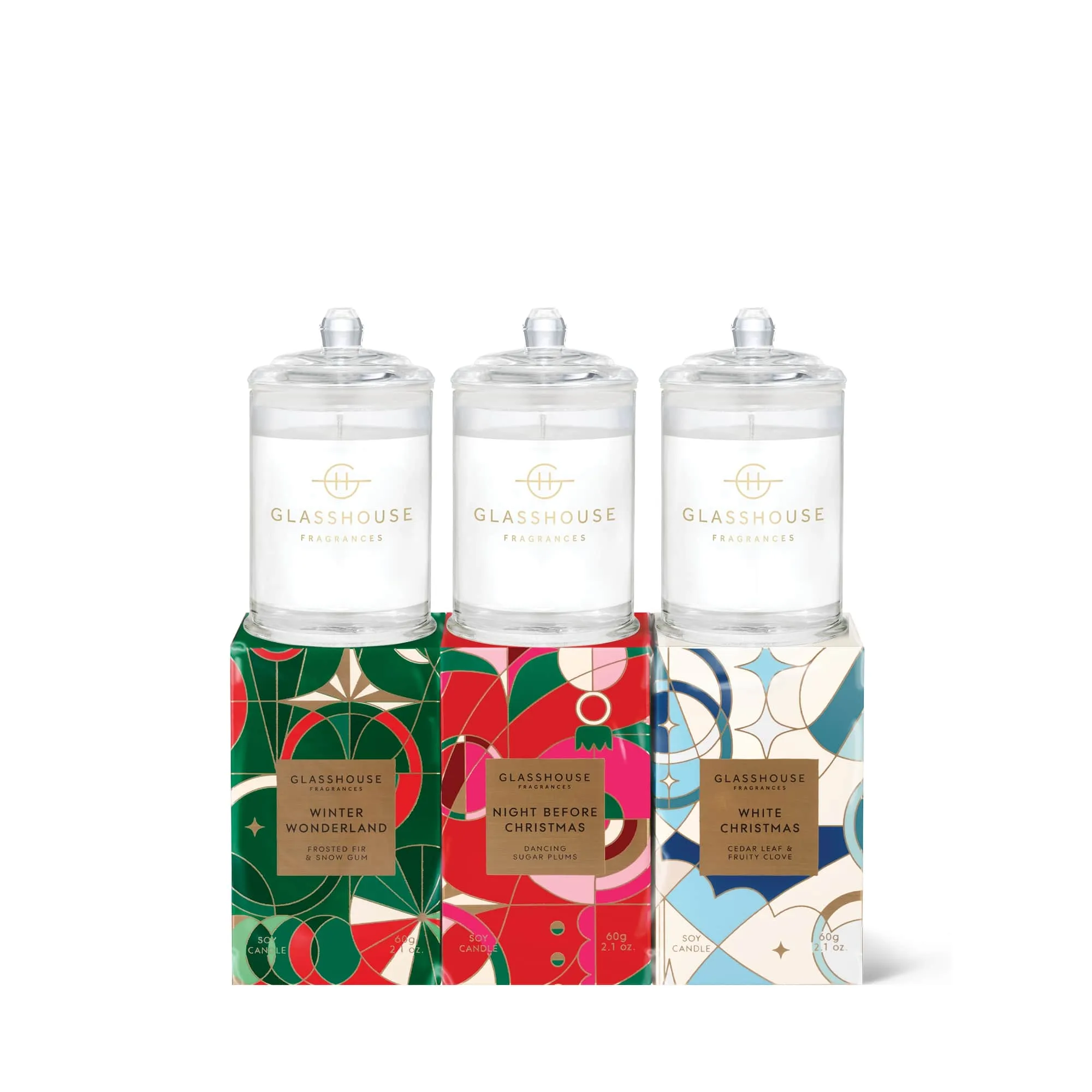 Glasshouse Christmas Trio Candle Set
