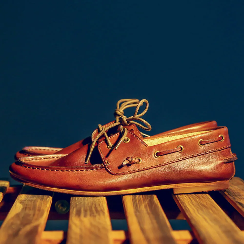 Handcrafted Full Grain Leather Boat Shoes for Men