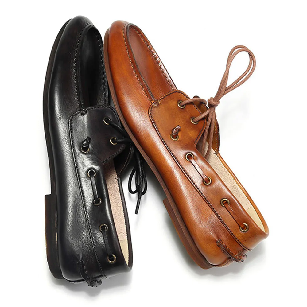 Handcrafted Full Grain Leather Boat Shoes for Men