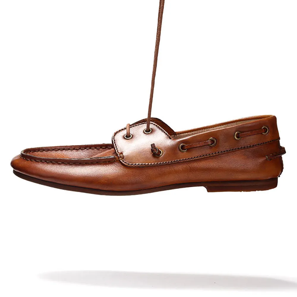 Handcrafted Full Grain Leather Boat Shoes for Men