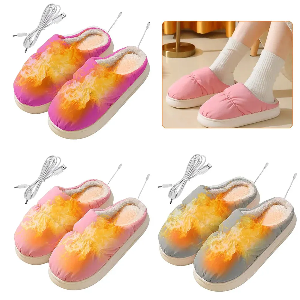 Heated Slippers Electric Heating Slippers USB Foot Warmer Boots Heated Slipper Boot Uniform Size For Men And Women Winter Gifts