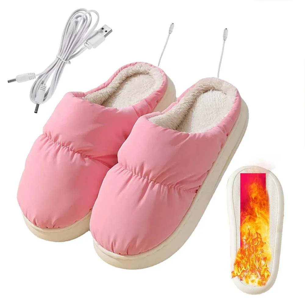 Heated Slippers Electric Heating Slippers USB Foot Warmer Boots Heated Slipper Boot Uniform Size For Men And Women Winter Gifts