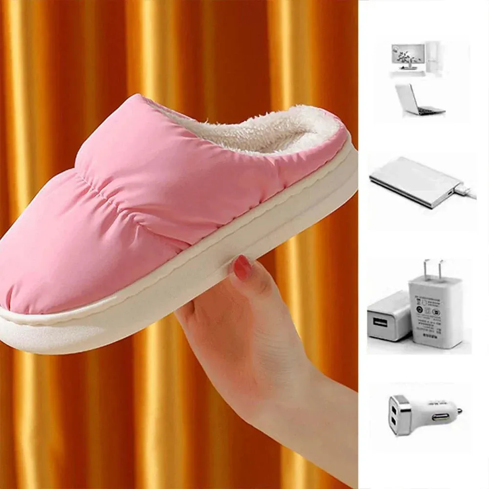 Heated Slippers Electric Heating Slippers USB Foot Warmer Boots Heated Slipper Boot Uniform Size For Men And Women Winter Gifts
