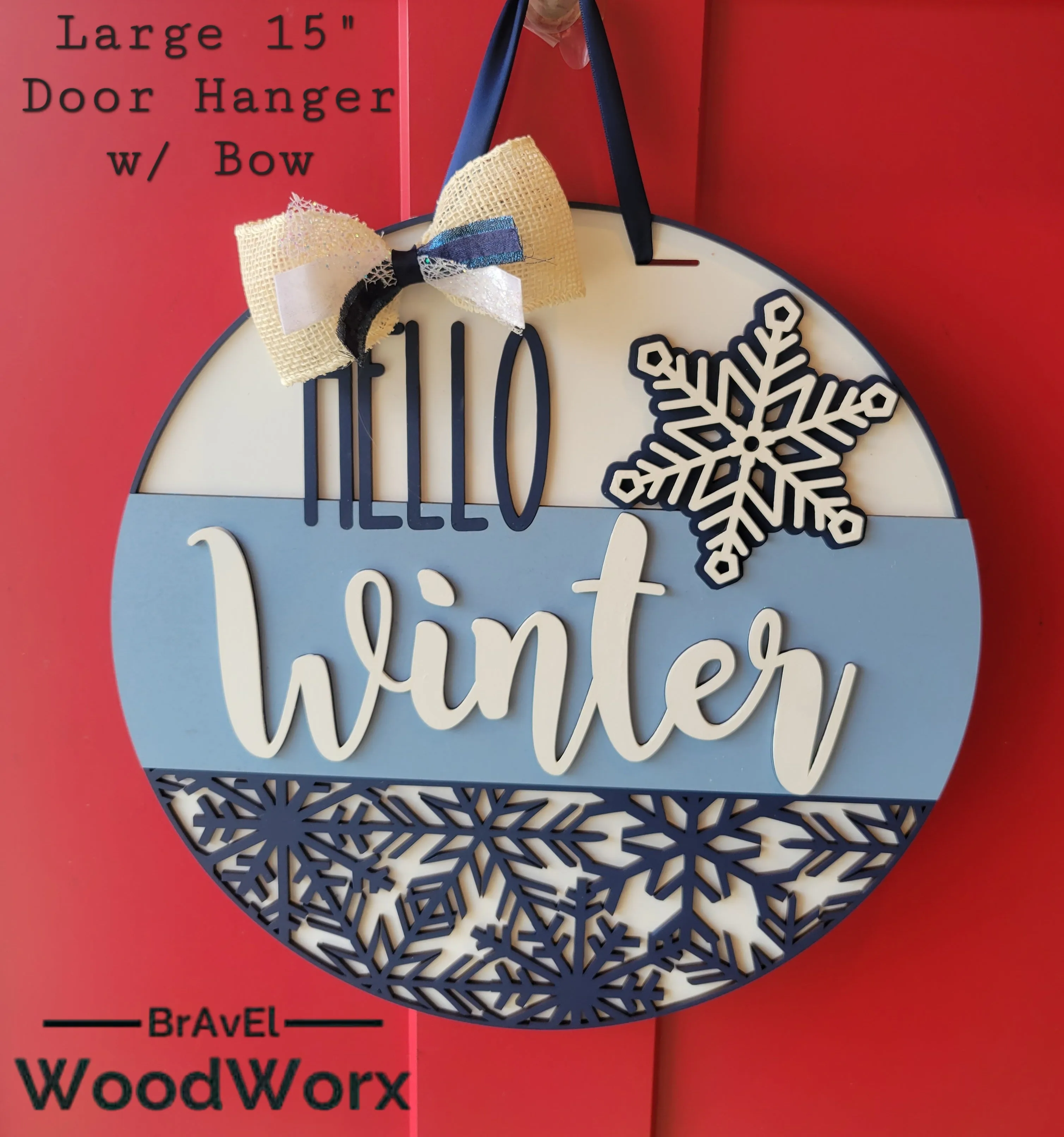 Hello Winter Snowflake Shelf Stand: Festive Seasonal Decor for Your Home