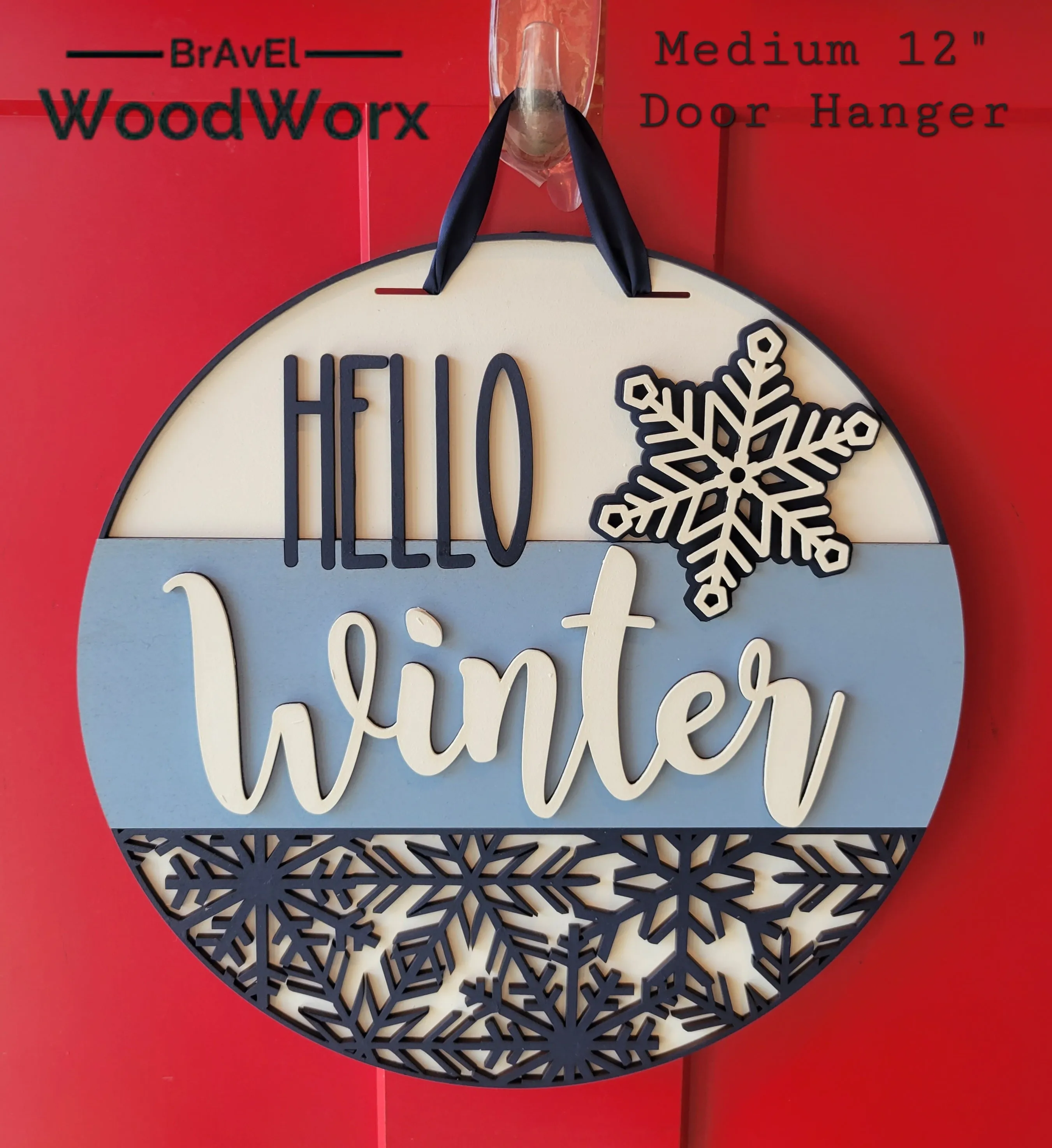 Hello Winter Snowflake Shelf Stand: Festive Seasonal Decor for Your Home
