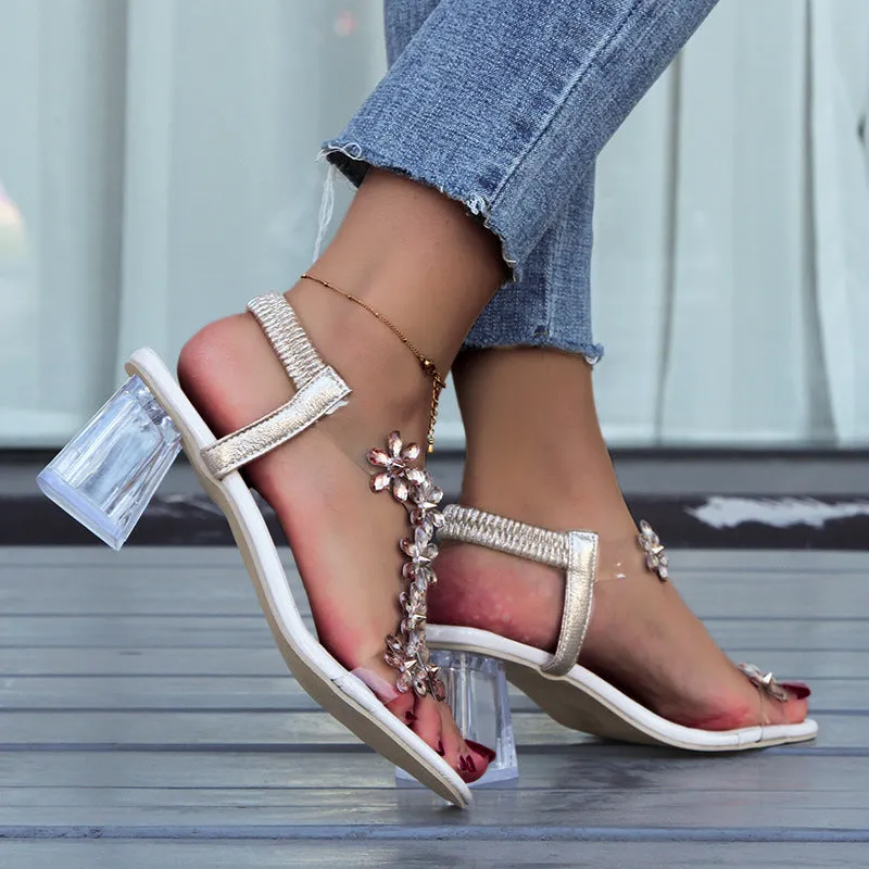 Isla - Floral Rhinestone Heel