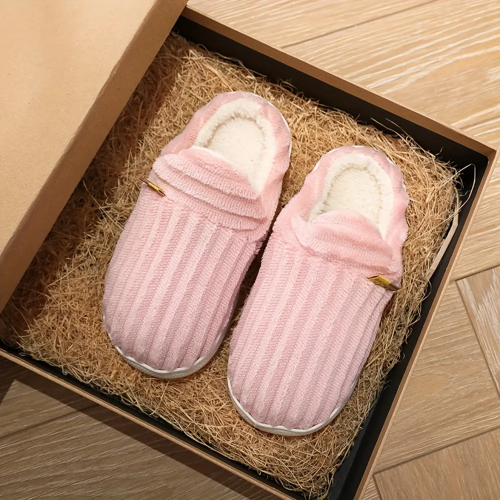 Kids' Striped Fleece Slippers