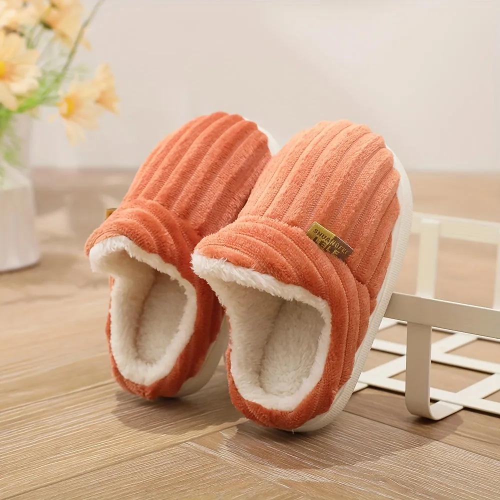Kids' Striped Fleece Slippers
