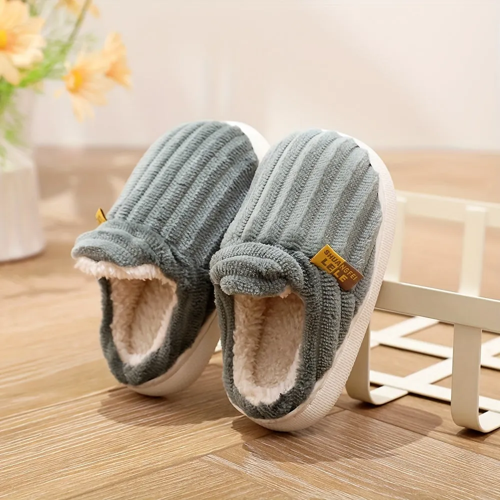 Kids' Striped Fleece Slippers