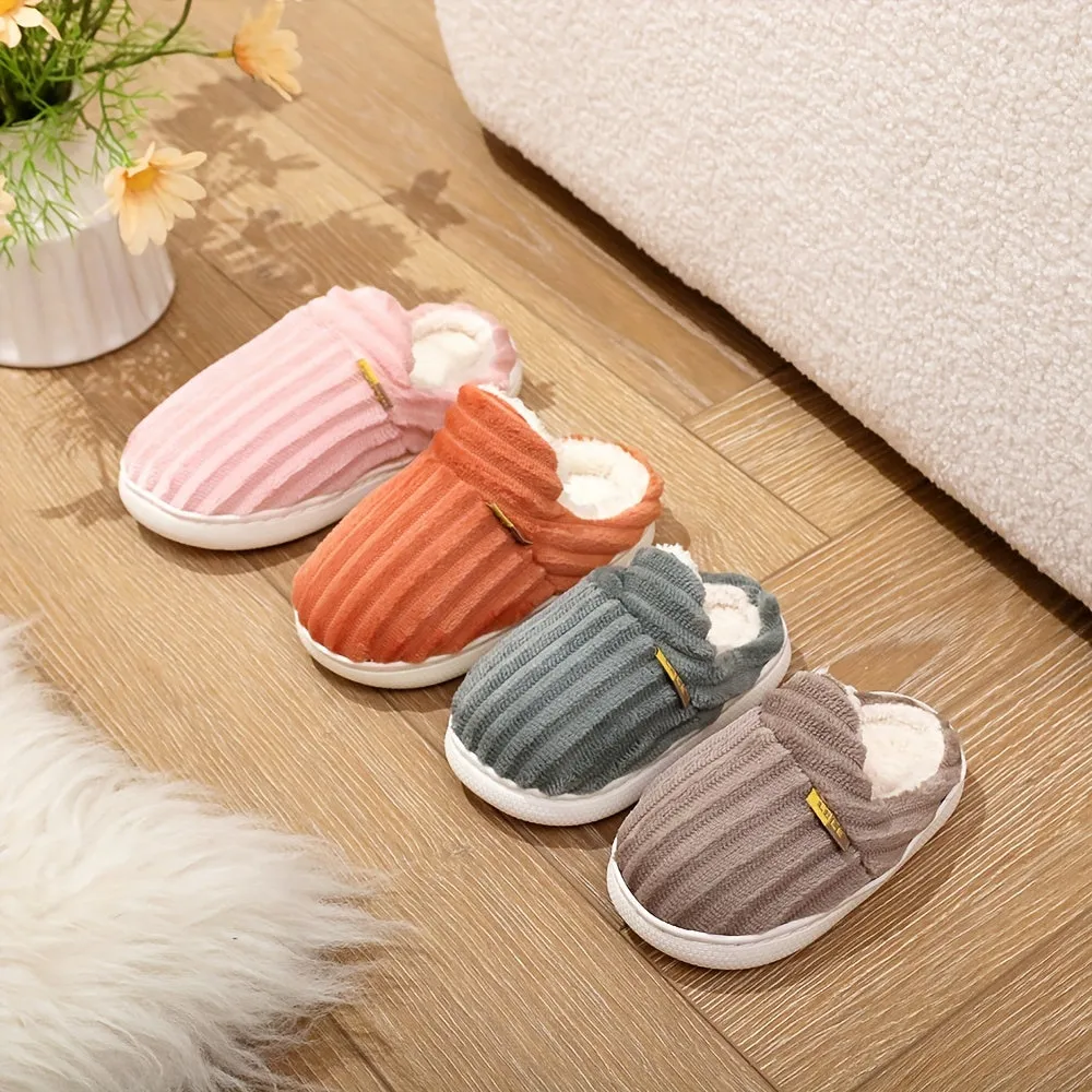 Kids' Striped Fleece Slippers