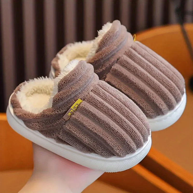 Kids' Striped Fleece Slippers