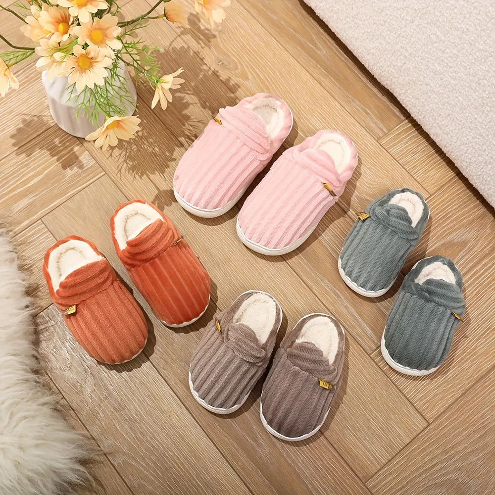 Kids' Striped Fleece Slippers