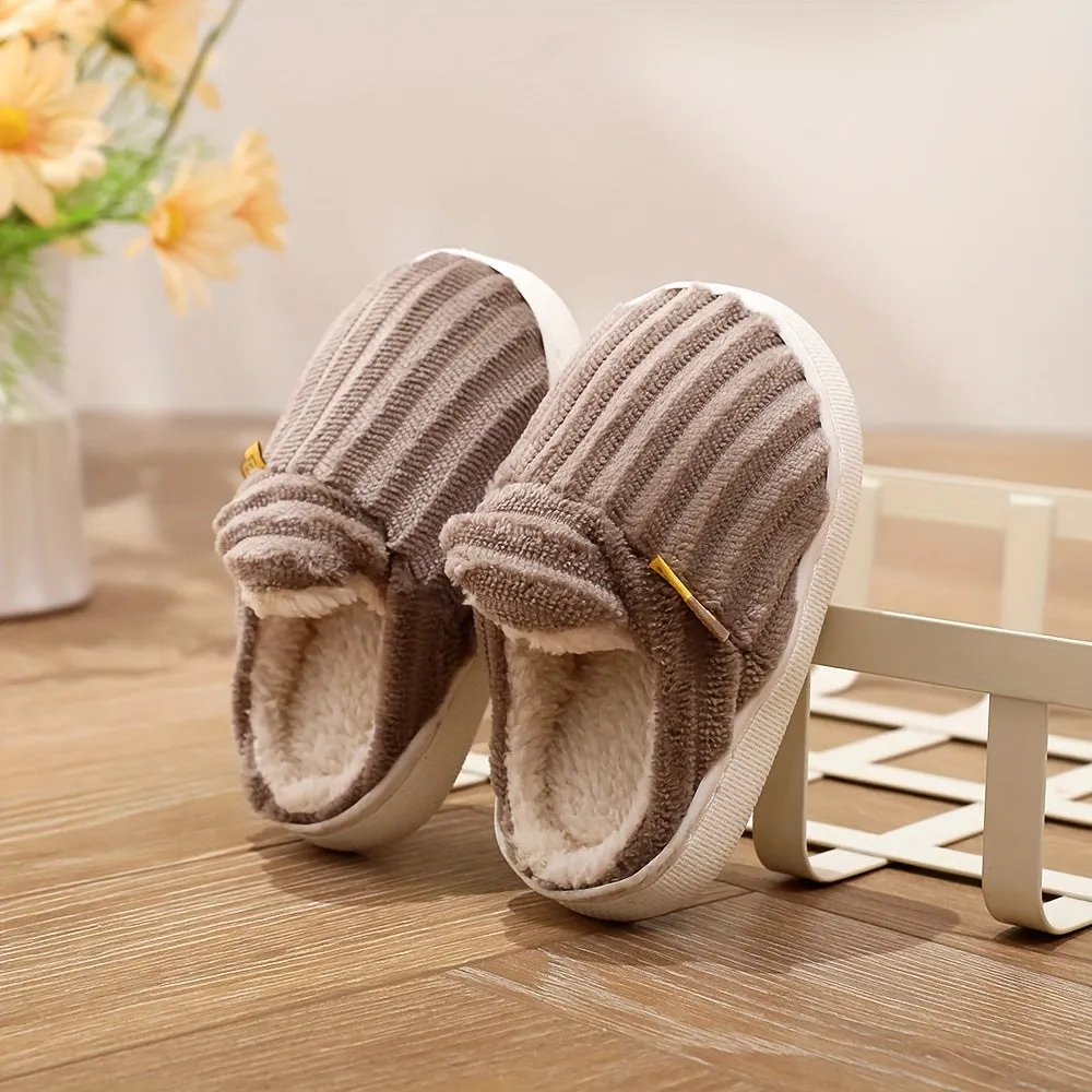 Kids' Striped Fleece Slippers