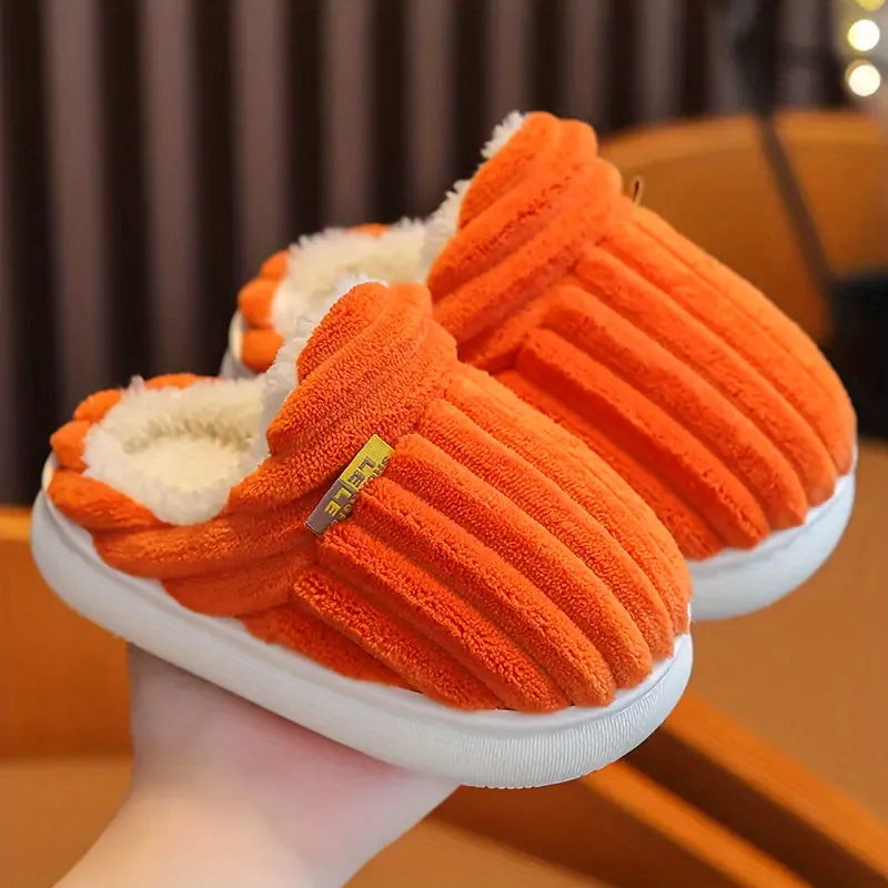 Kids' Striped Fleece Slippers