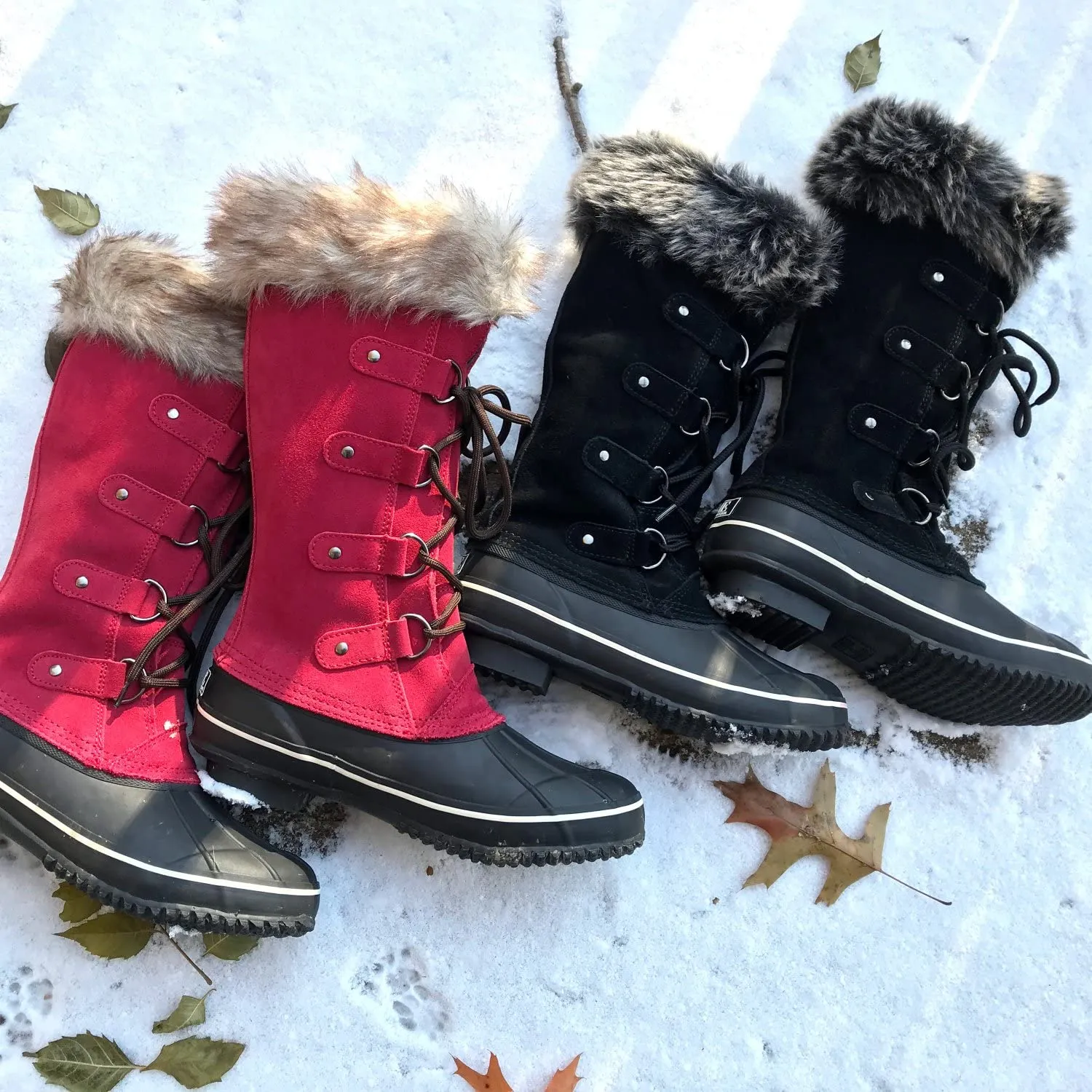 Kreated Equal Faux Fur Women's Tall Arctic Winter Boots, Cruelty Free, Lightweight - 9M - Brown