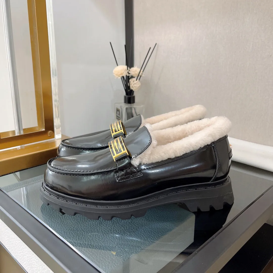 lamb leather   fleece fur lining boat shoes casual shoes high quality 2022 new