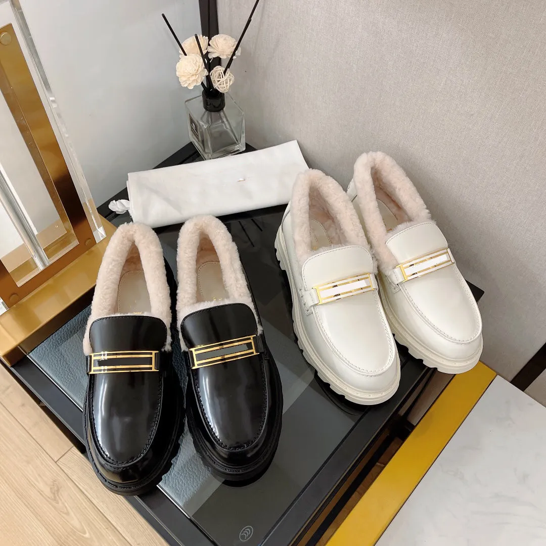 lamb leather   fleece fur lining boat shoes casual shoes high quality 2022 new