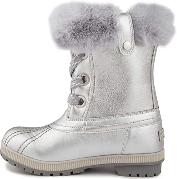 LONDON FOG Milly Cold Weather Watrproof Snow Boot Silver 6