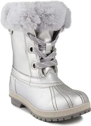 LONDON FOG Milly Cold Weather Watrproof Snow Boot Silver 6