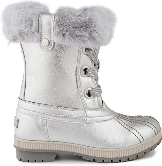 LONDON FOG Milly Cold Weather Watrproof Snow Boot Silver 6