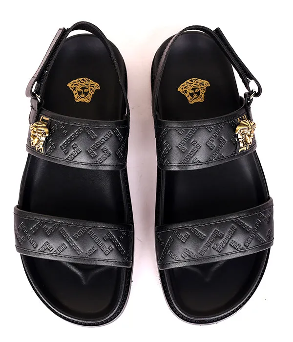 Medusa Logo Clip Sandals|Black