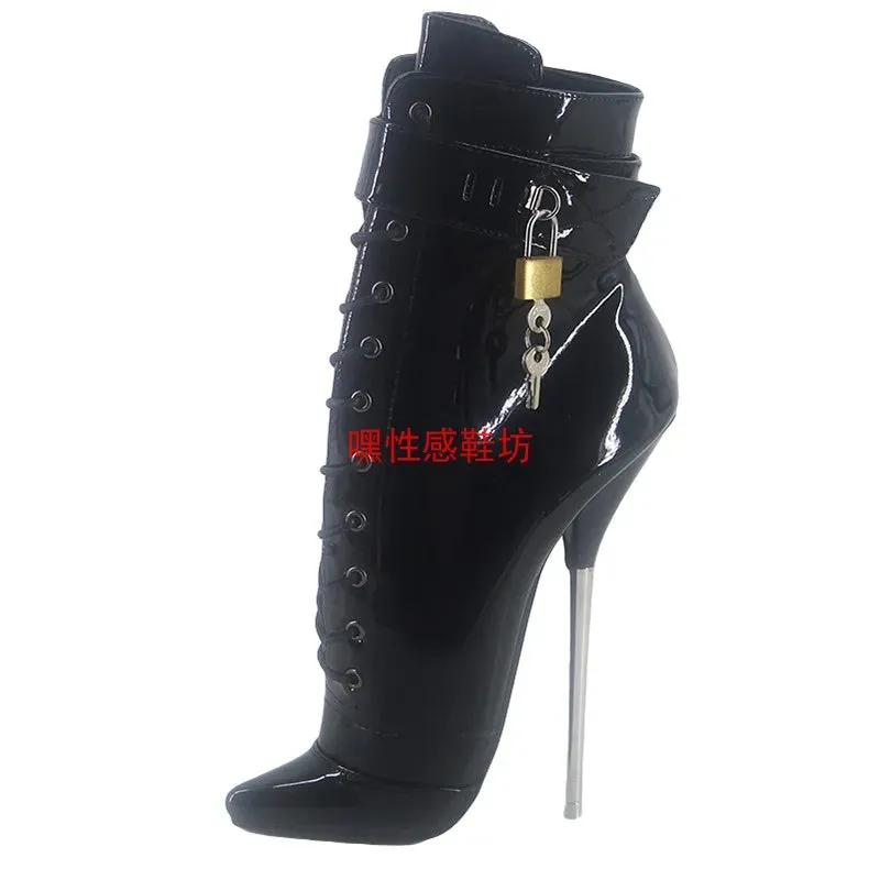 Men's Ankle Ballet Boot with lock and side zipper