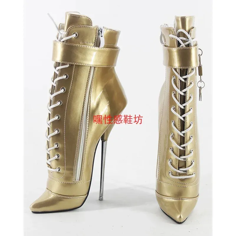 Men's Ankle Ballet Boot with lock and side zipper