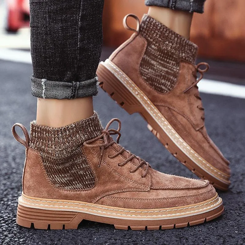 Men's high top Martin boots fashion socks big head