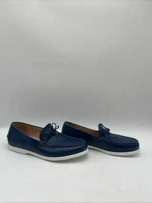 Men’s Saks Fifth Avenue COLLECTION Leather Boat Shoes Blue Size 9 - Very Good