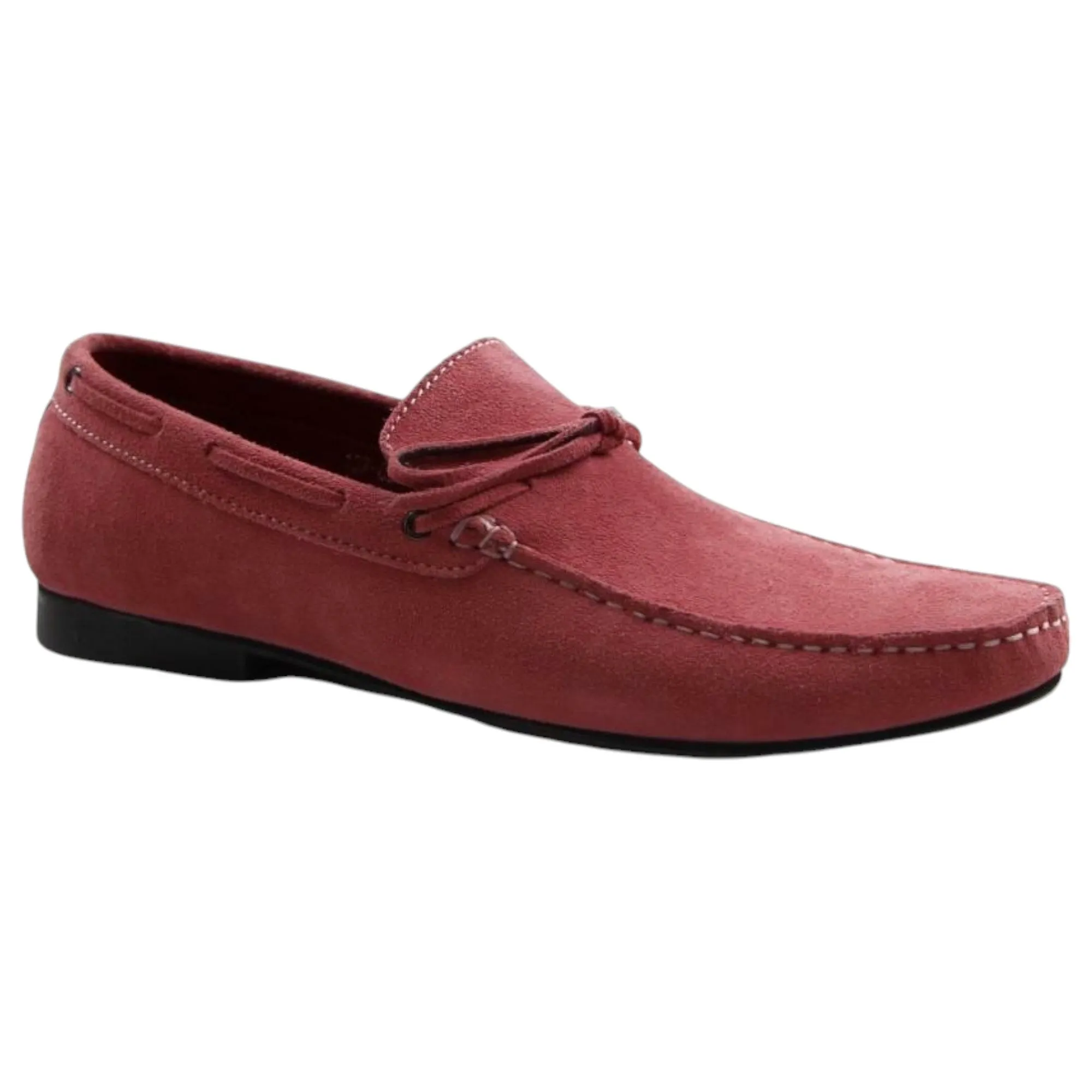 Mens Zasel Bay Pink Salmon Leather Casual Boat Deck Loafers Sneakers Shoes