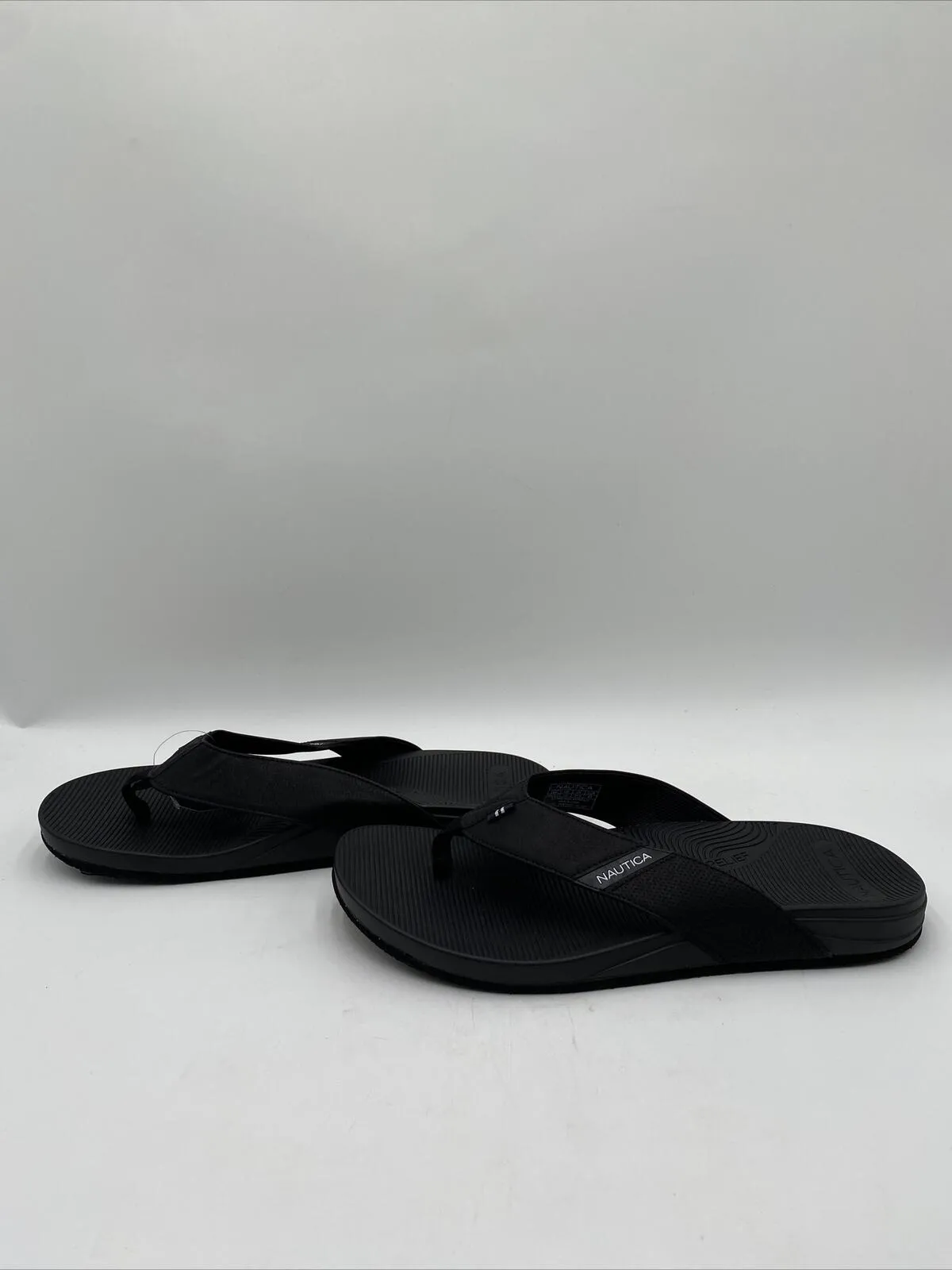 Nautica Clarkson Men's Flip Flop Sandals Black Size 12