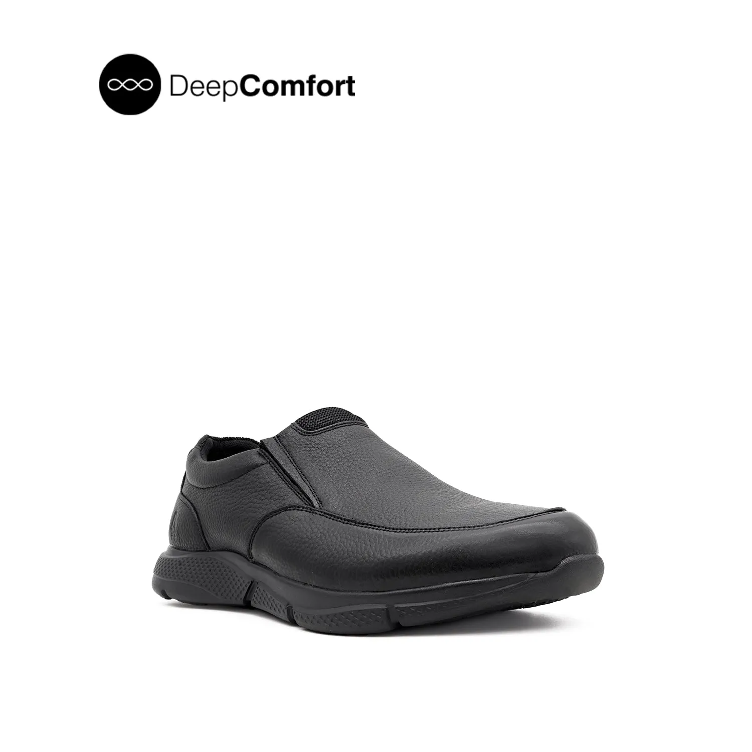 Neil Slip On Men's Shoes - Black Tumbled Leather