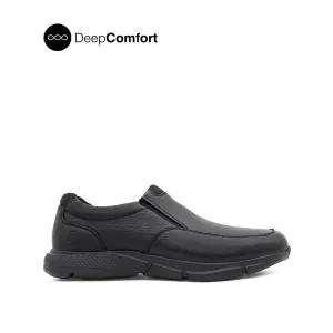 Neil Slip On Men's Shoes - Black Tumbled Leather