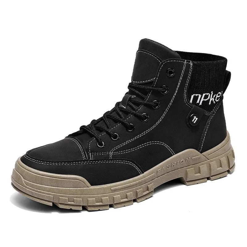 New Style Men's Shoes Fashion High Top Martin Boots
