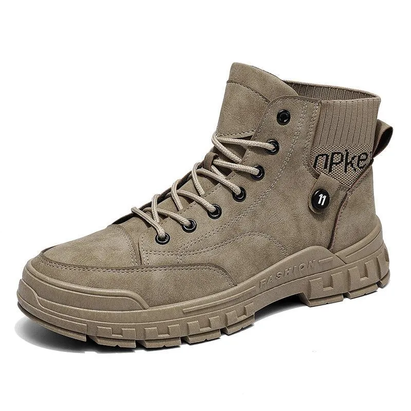 New Style Men's Shoes Fashion High Top Martin Boots